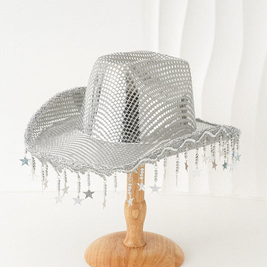 Western Cowboy Hat Sequined Tassel